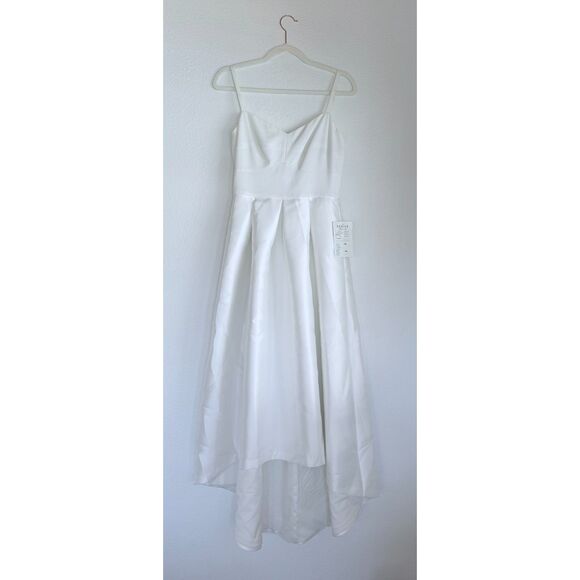 NWT RARE Hutch Birdie High-Low Crepe & Taffeta Strappy Gown in White Size 2 - Picture 6 of 13